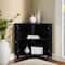 Walker Edison 30" Black Fretwork Corner Accent Cabinet
